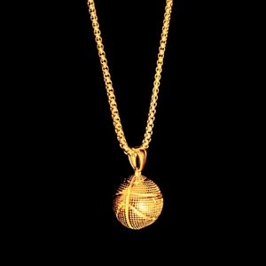 Gold plated stainless steel basketball pendant